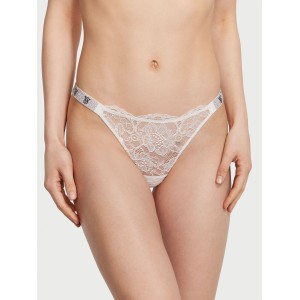 Комплект білизни Shine Strap Unlined Low-Cut Lace Demi Bra Thong Set Coconut White