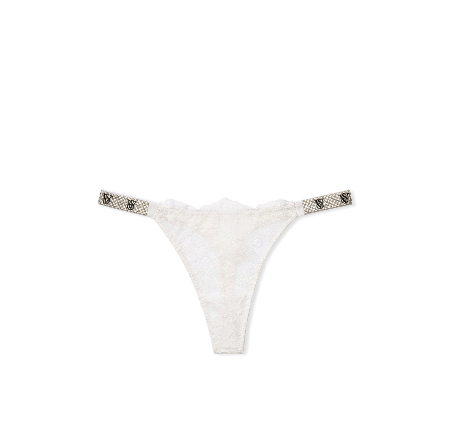 Комплект білизни Shine Strap Unlined Low-Cut Lace Demi Bra Thong Set Coconut White