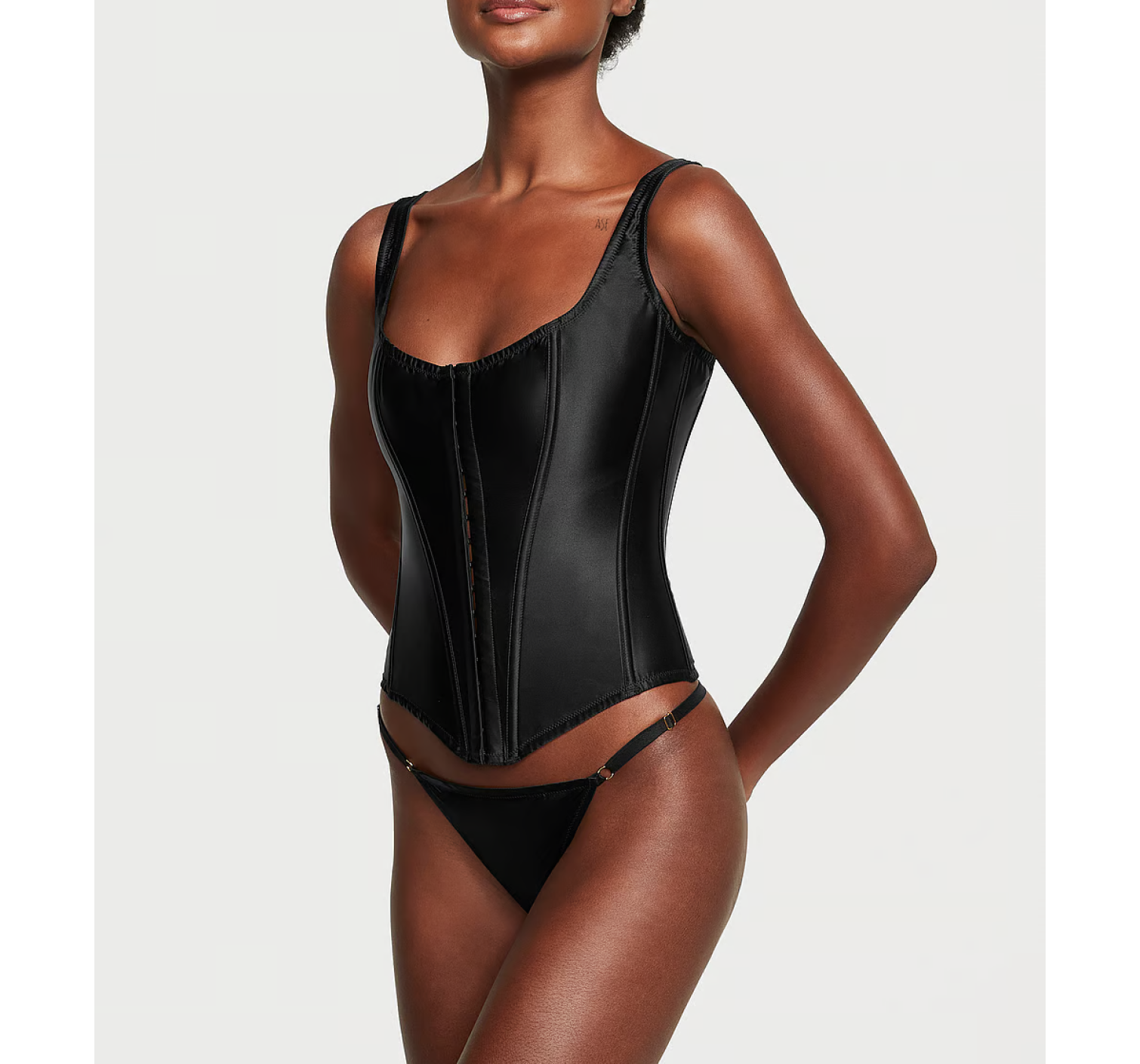 Комплект The Classic Silk Corset Set Black