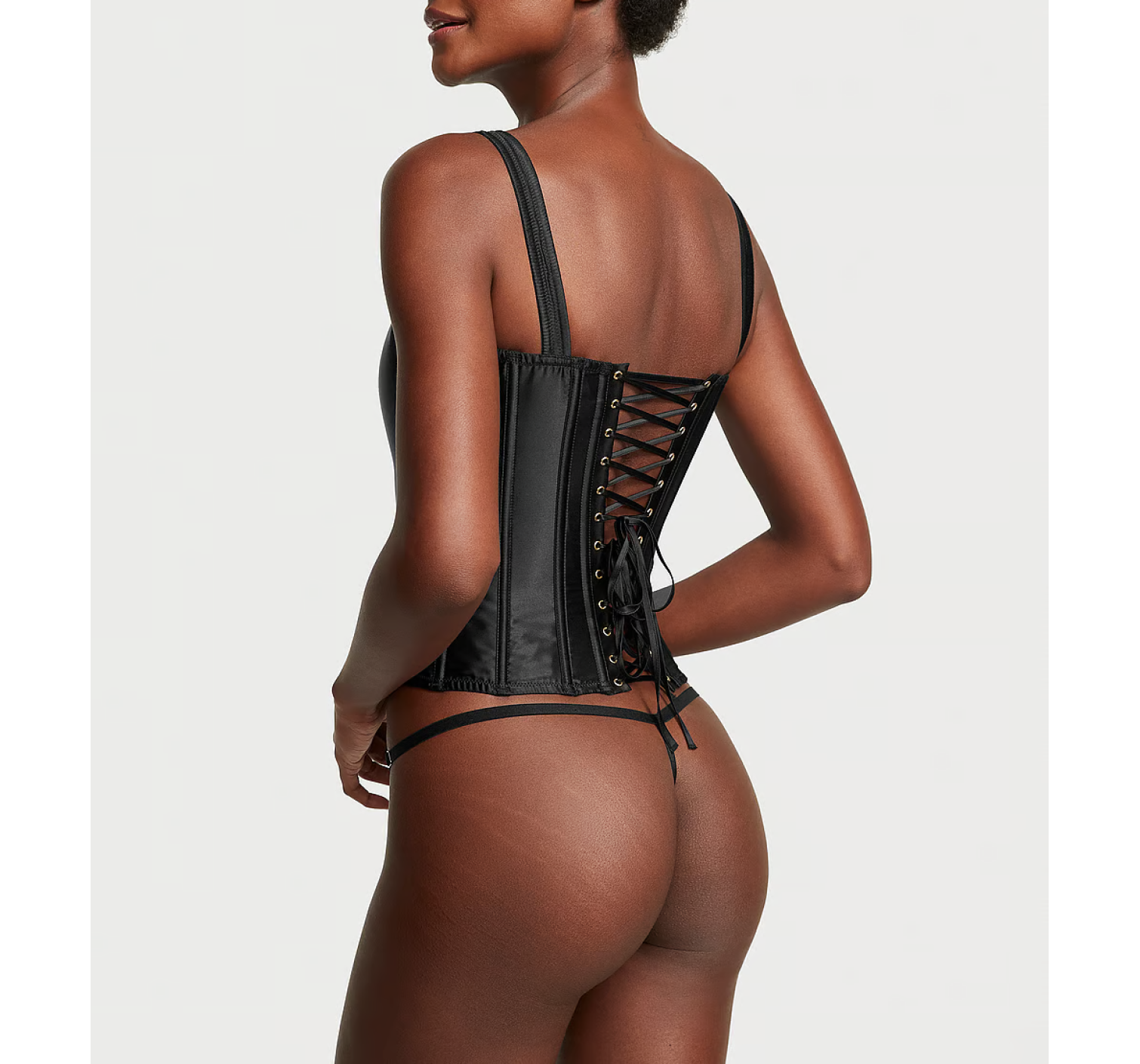 Комплект The Classic Silk Corset Set Black