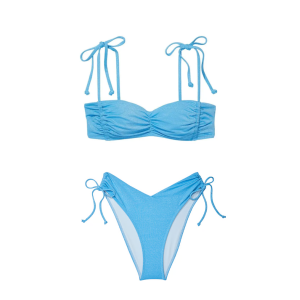 Купальник Ruched Shine Bralette Bikini Top Cheeky Bikini Bottom
