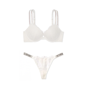 Комплект білизни Double Shine Strap Lace Push-Up Bra Coconut White