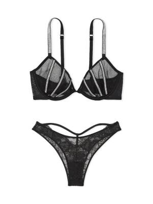 Комплект білизни Sheer Shine Low-Cut Demi Bra Black