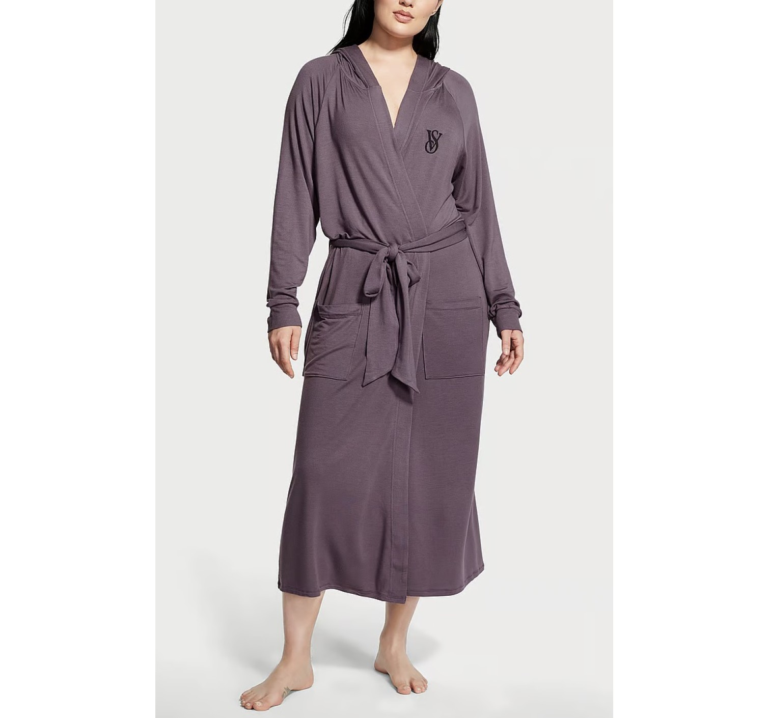 Халат Victoria Secret Modal Terry Hooded Long Robe Grey
