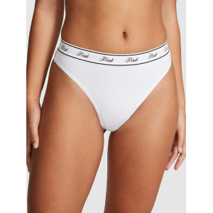 Трусики Logo Cotton High-Waist Thong Panty Optic White