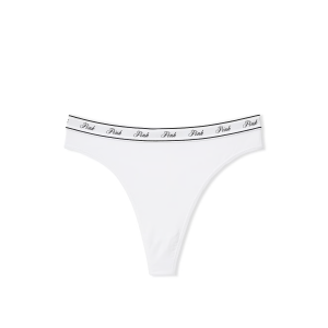 Трусики Logo Cotton High-Waist Thong Panty Optic White