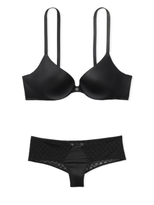 Комплект белья So Obsessed by VS Push-up Black Bra Cheeky Set