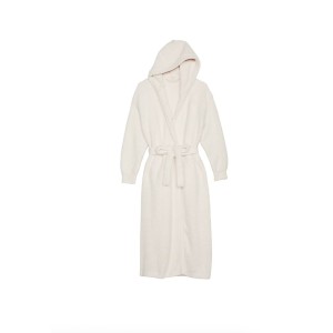 Халат Chenille Hooded Long Robe White Coral