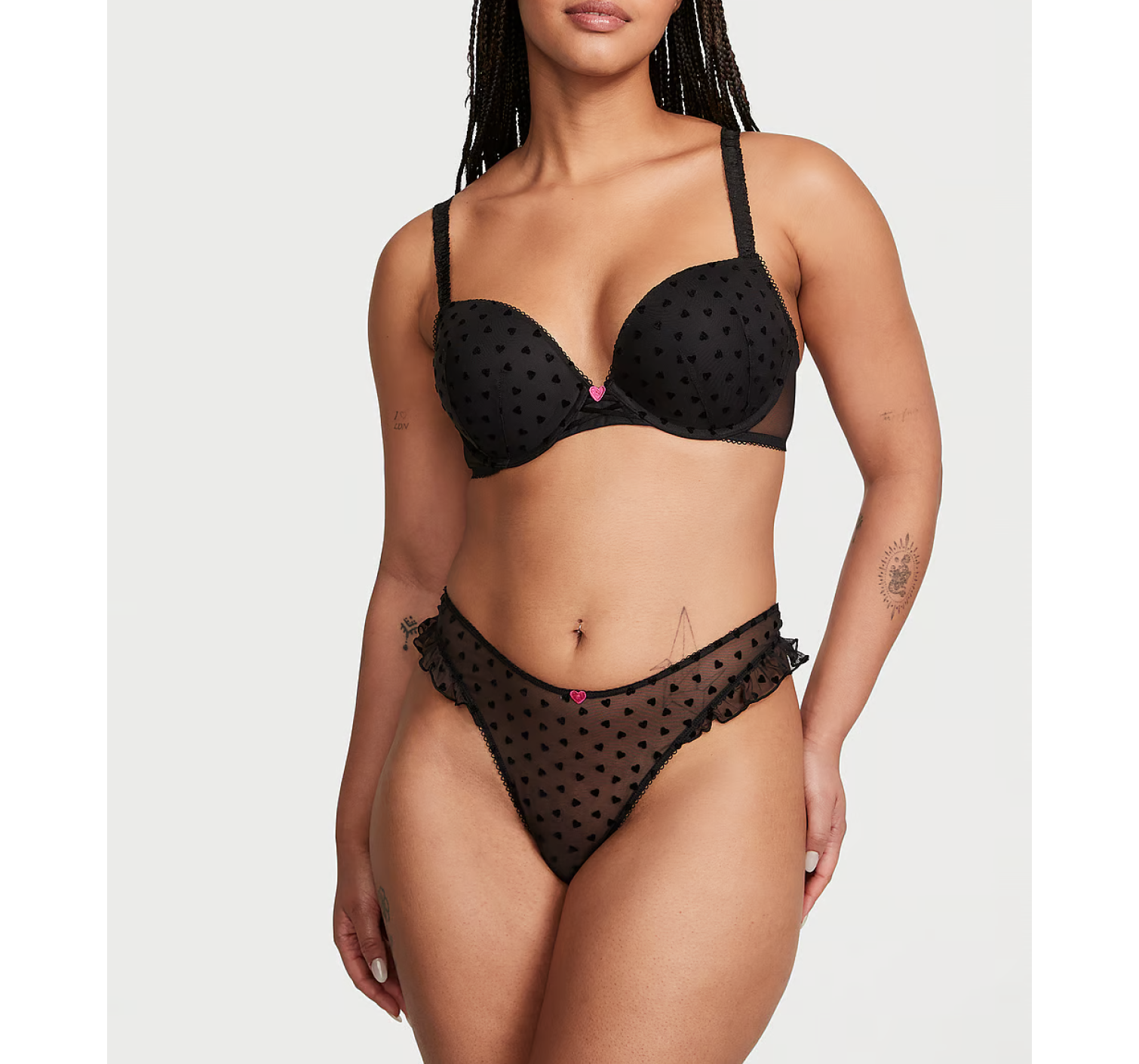 Комплект белья Tease Lola Push-Up Bra Set Black Hearts