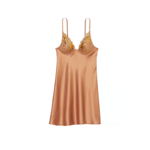 Пеньюар Gold Sequined Ziggy Glam Floral Embroidery Underwire Slip