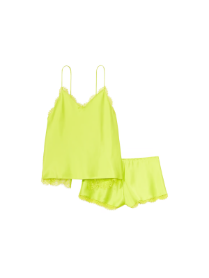 Піжама Satin Lace-Trim Cami Shorts Set