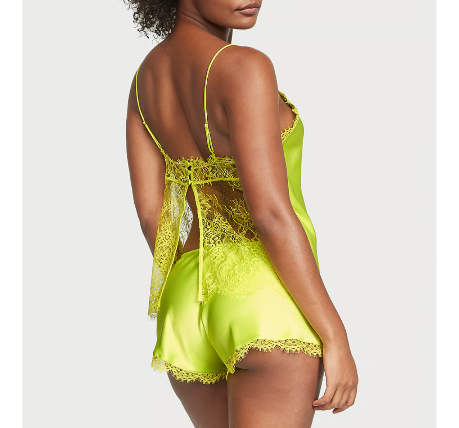Піжама Satin Lace-Trim Cami Shorts Set