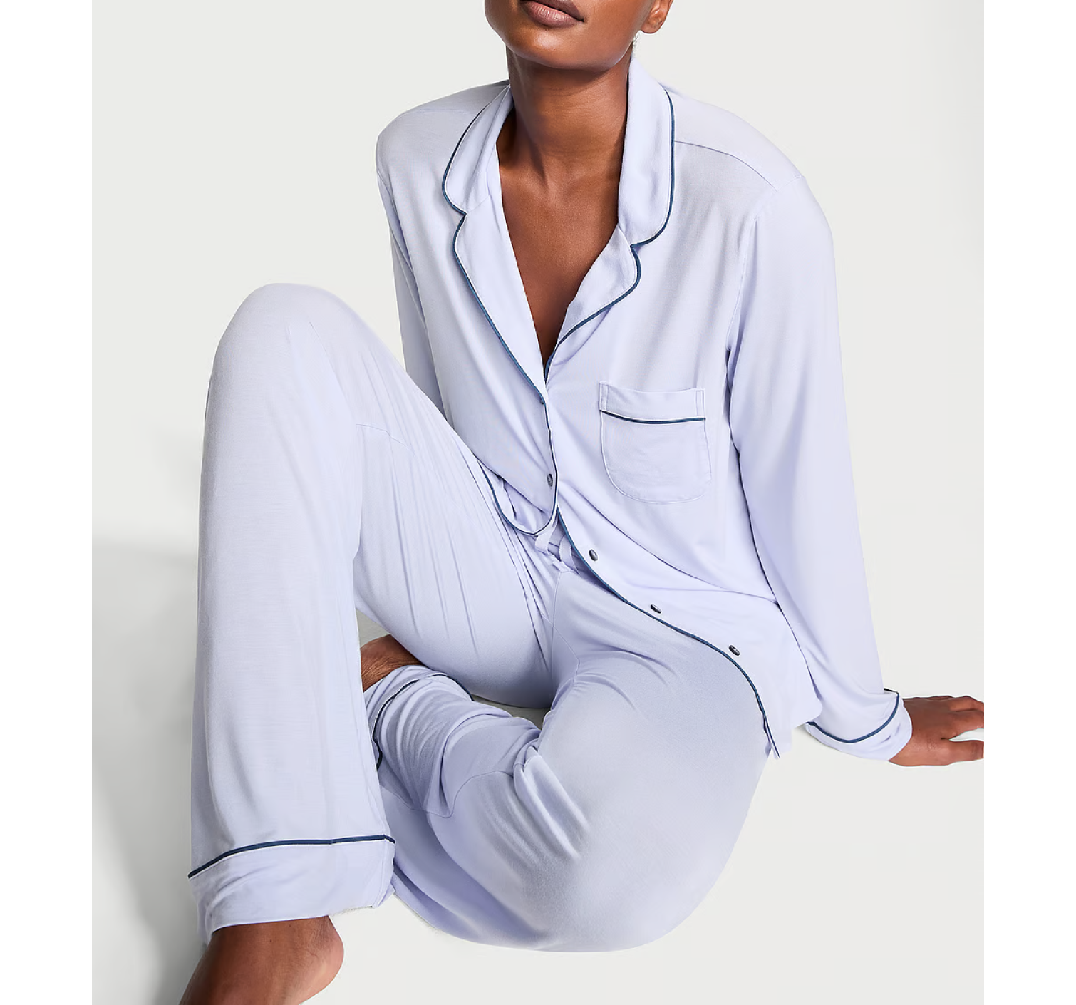 Піжама Modal Long Pajama Set Blue Crescent