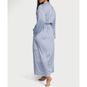 Халат Satin Long Robe Blue Crescent Stripes