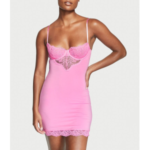 Пеньюар Modal & Lace Cupped Mini Slip Dress Pink
