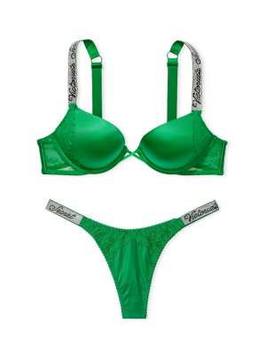 Комплект белья Bombshell Add-2-Cups Lace Shine Strap Push-Up Bra Set