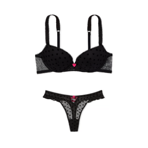 Комплект белья Tease Lola Push-Up Bra Set Black Hearts
