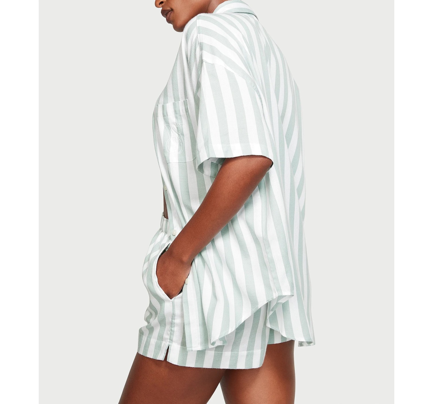 Пижама Modal-Cotton Short Pajama Set Seasalt Green Stripes