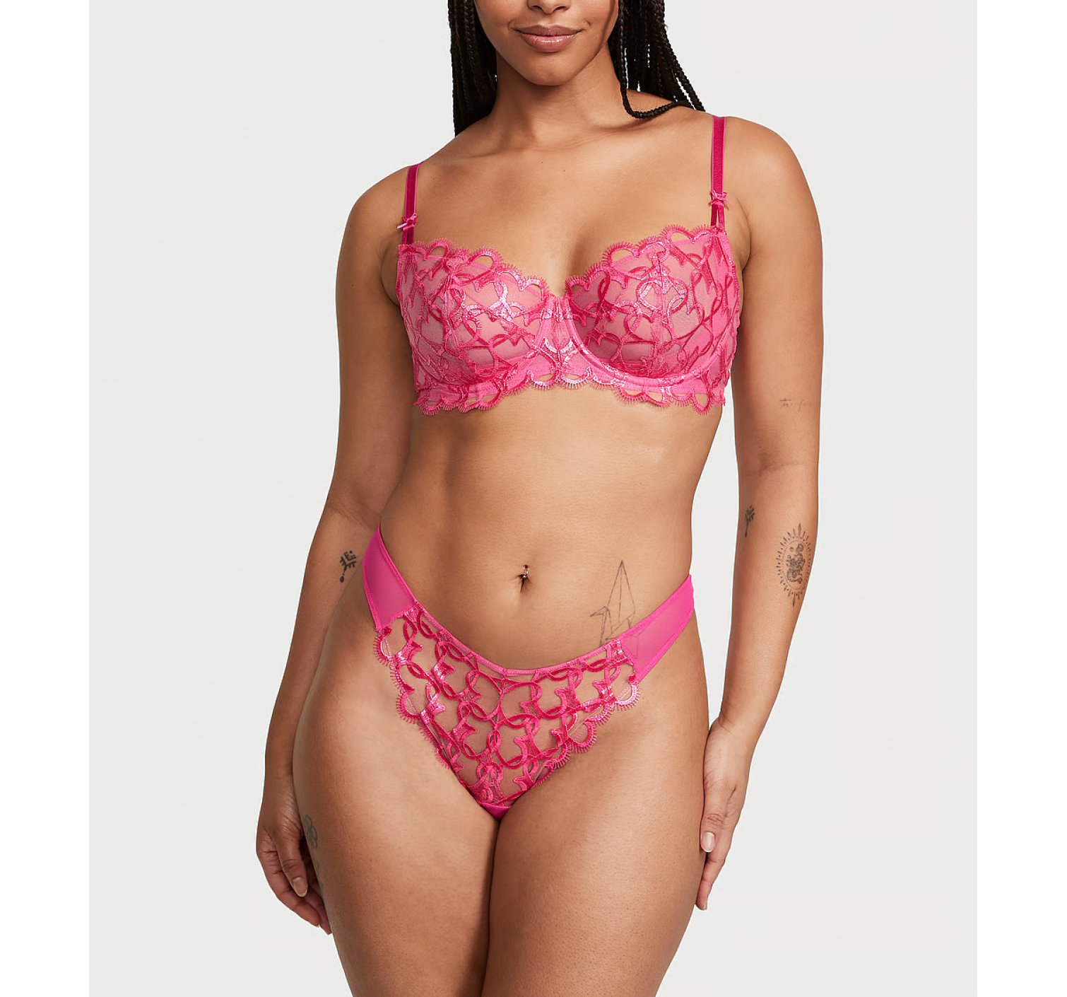 Комплект білизни Wicked Shimmer Heart Embroidery Unlined Balconette Bra Set