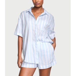 Піжама Modal-Cotton Short Pajama Set Blue Crescent Stripe