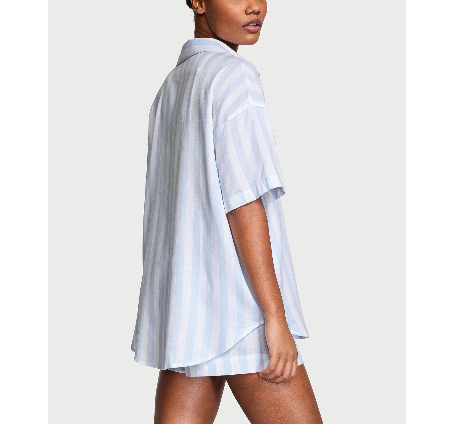 Піжама Modal-Cotton Short Pajama Set Blue Crescent Stripe