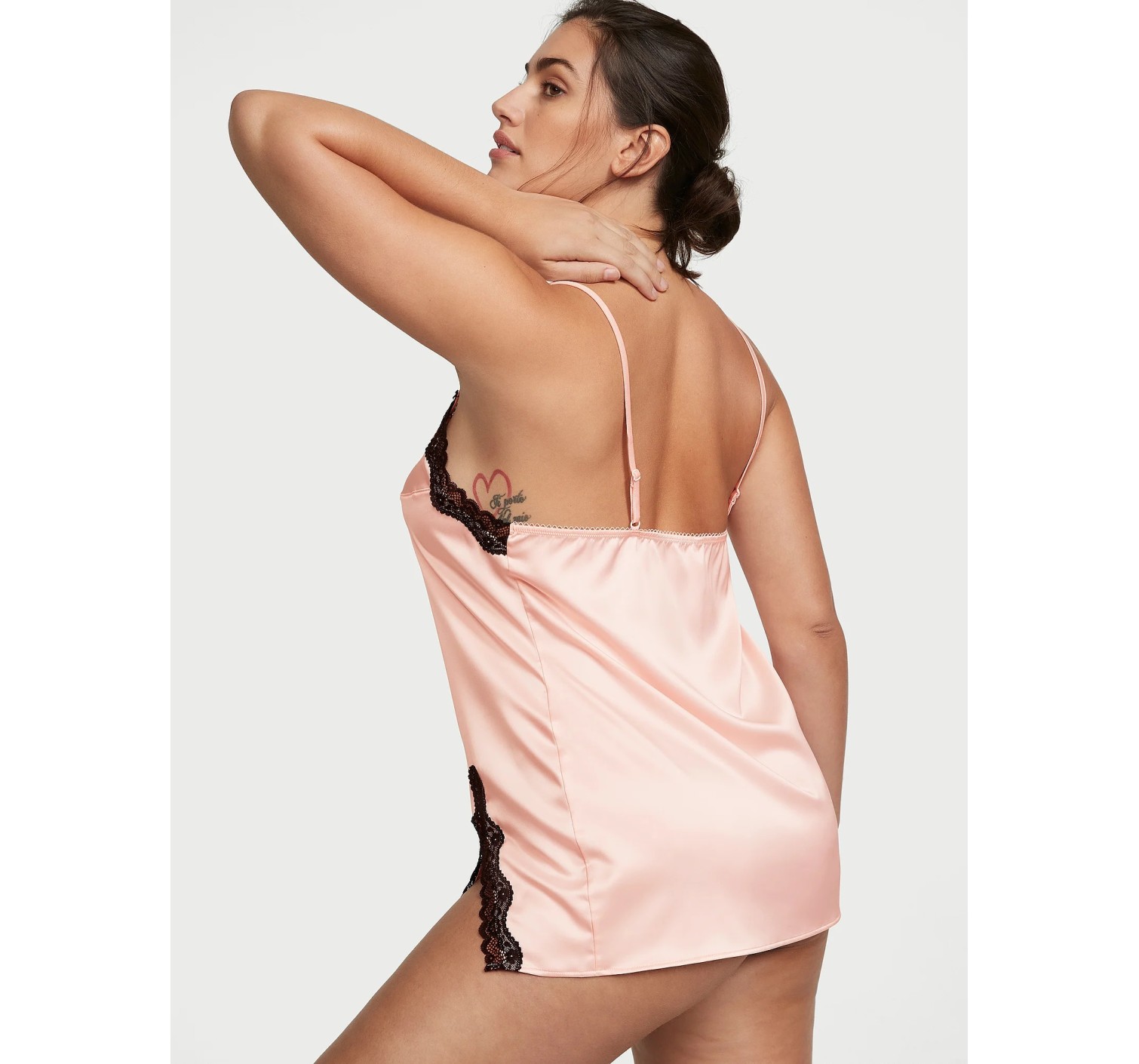 Пеньюар Tease Satin Lace-Trim Mini Slip Purest Pink