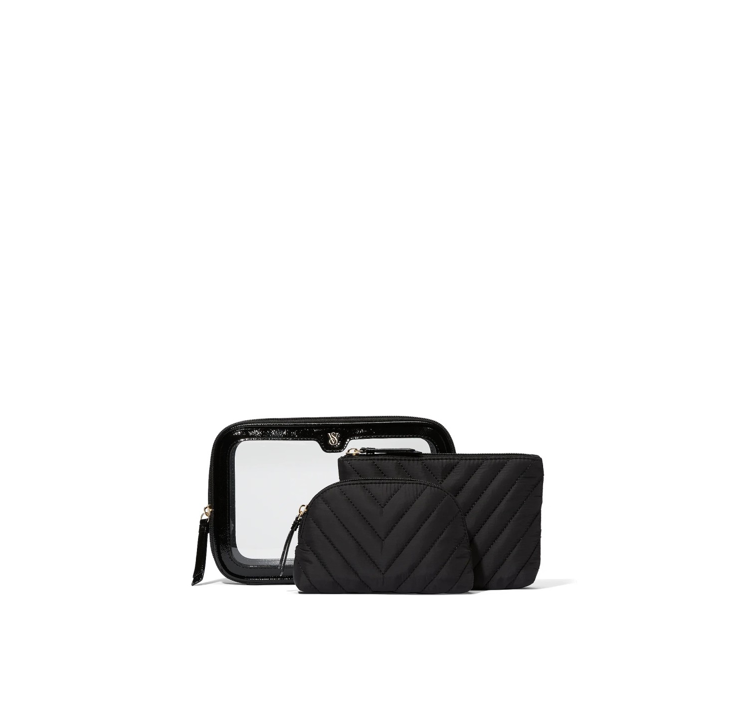 Косметичка 3-Piece Makeup Bag Black logo VS