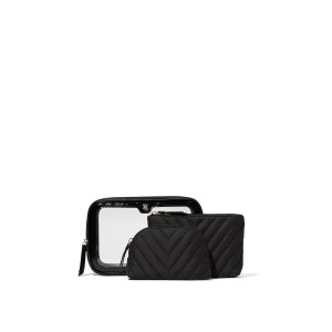 Косметичка 3-Piece Makeup Bag Black logo VS