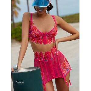 Топ + Корсет- юбка Bright Pink Love & Lemons