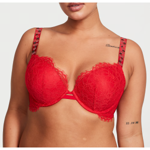 Комплект белья Shine Strap Lace Push-Up Bra Set Cherry Red