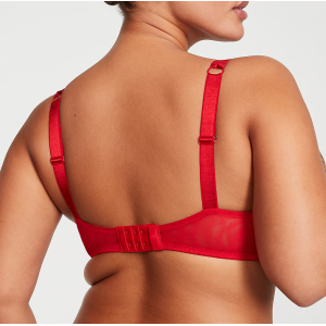 Комплект белья Shine Strap Lace Push-Up Bra Set Cherry Red