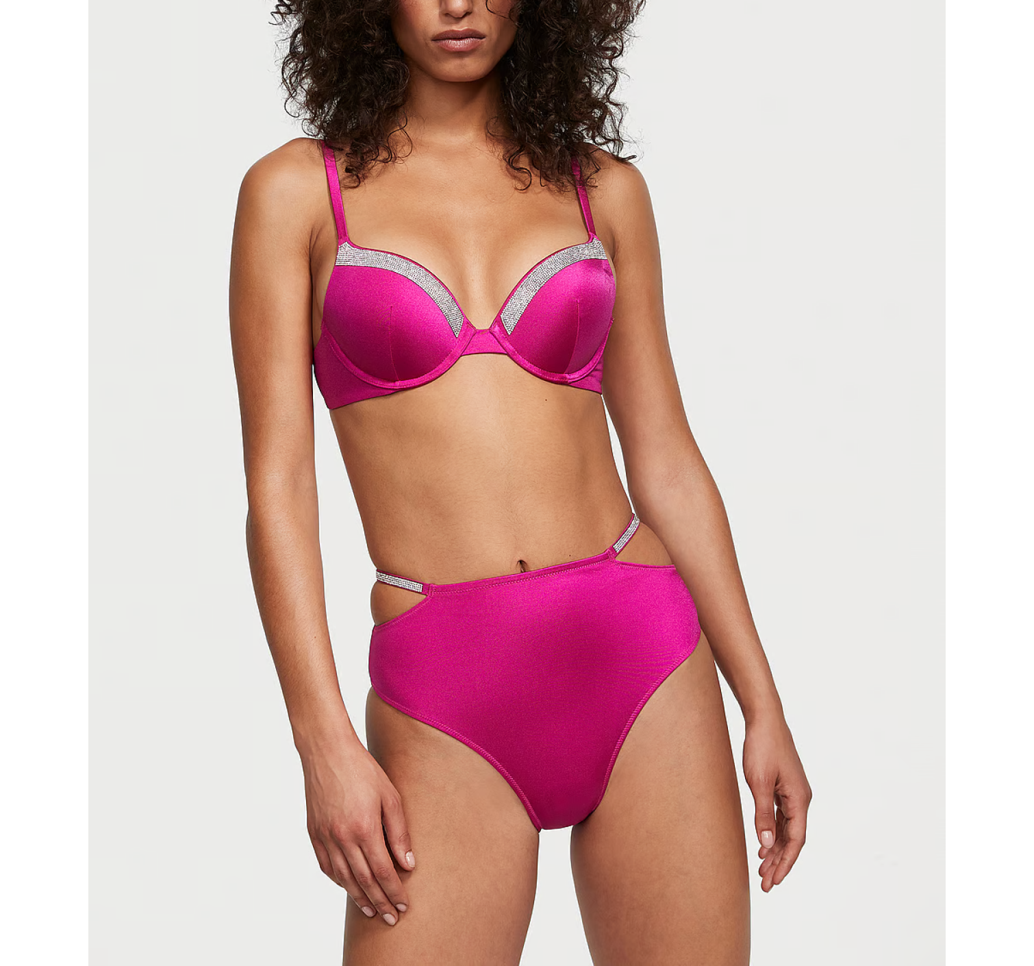 Купальник Shine-Trim Push-Up Bikini Top Brazilian Bikini Bottom Berry Blush