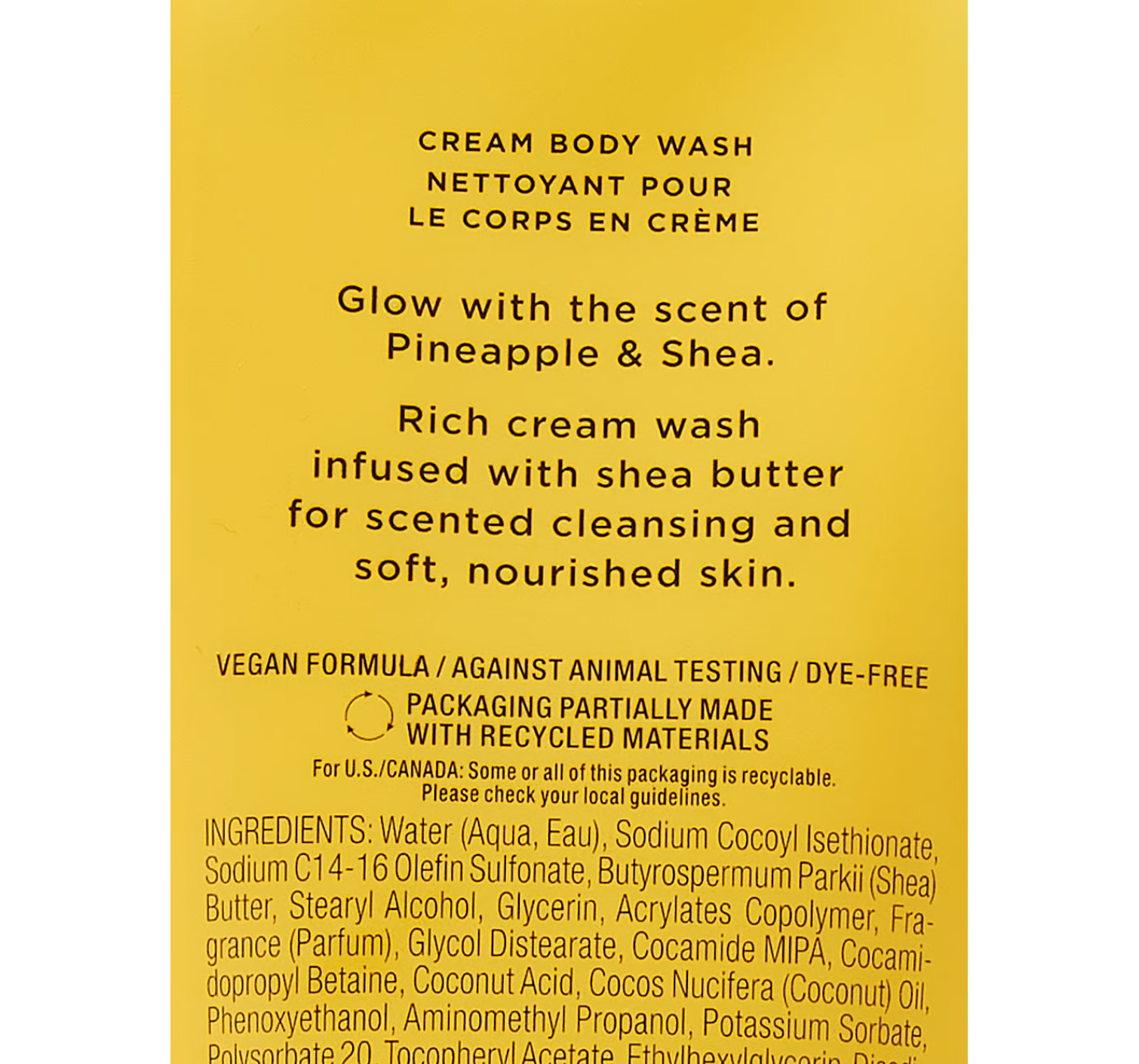 Крем-гель для душу Pineapple & Shea Natural Beauty Cream Body Wash