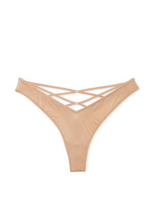 Трусики Strappy-Back High-Leg Thong Panty Praline