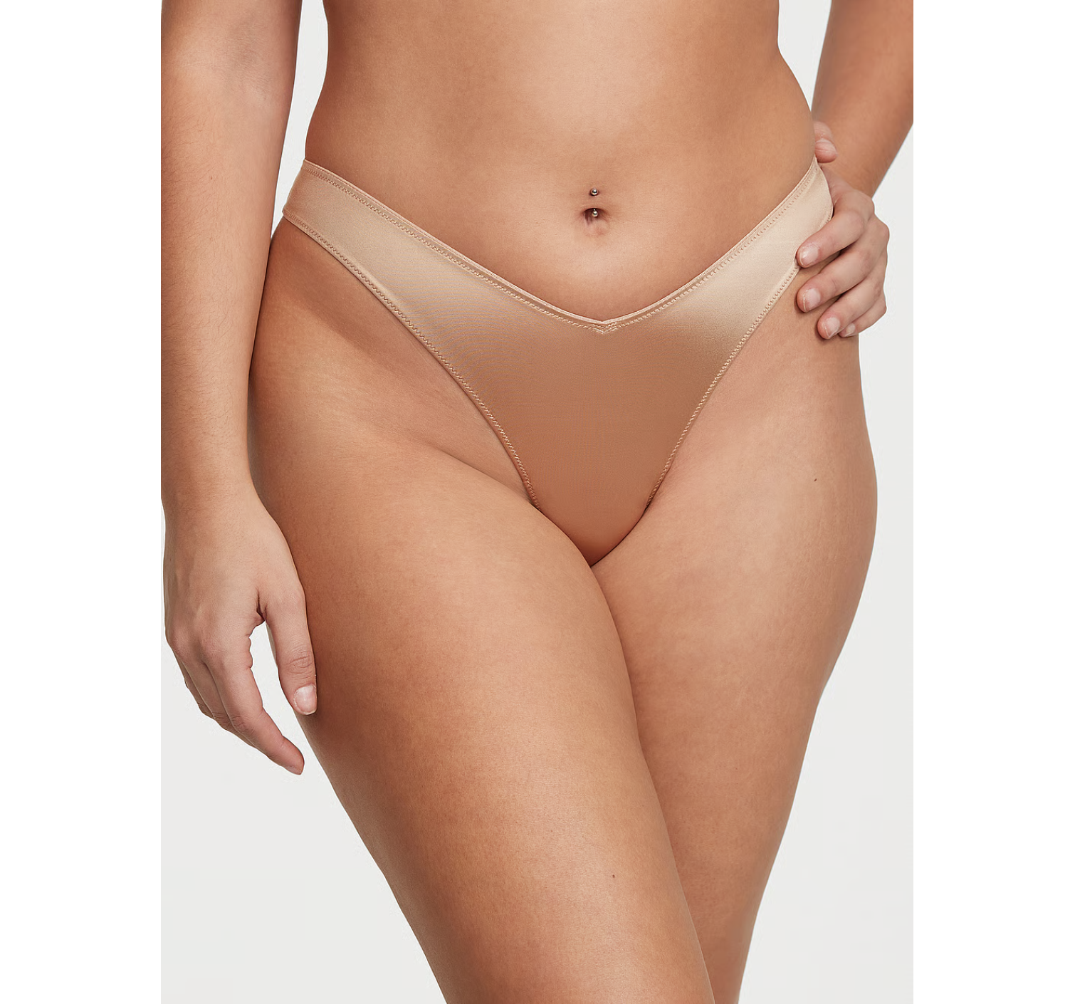 Трусики Strappy-Back High-Leg Thong Panty Praline