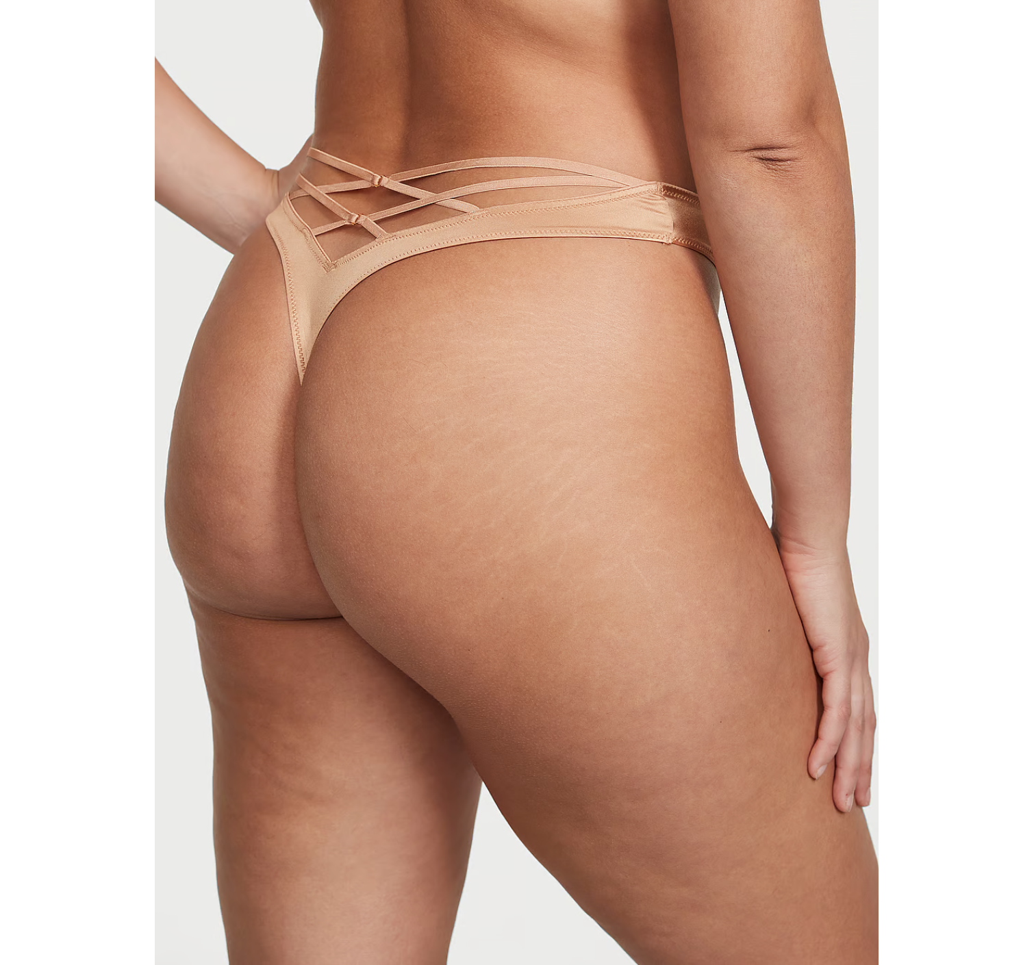 Трусики Strappy-Back High-Leg Thong Panty Praline