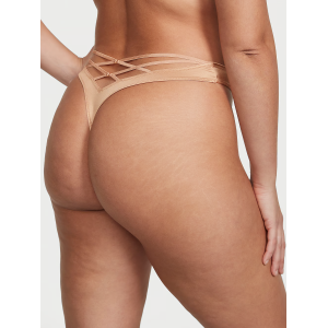 Трусики Strappy-Back High-Leg Thong Panty Praline