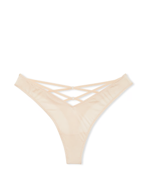 Трусики Strappy-Back High-Leg Thong Marzipan
