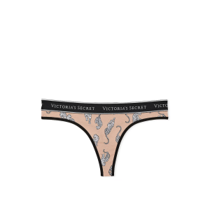 Трусики Logo Cotton Thong Panty Beige Leopards