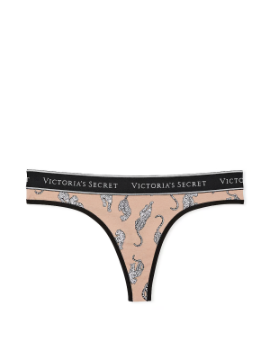 Трусики Logo Cotton Thong Panty Beige Leopards