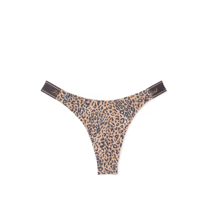 Трусики Logo Cotton High-Leg Thong Panty Praline Leopard Print PINK