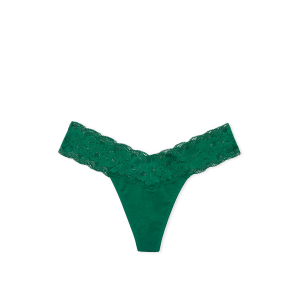 Трусики Lace-Waist Cotton Thong Panty Green