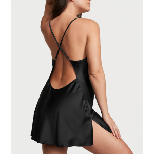 Пеньюар Satin Open-Back Slip Black