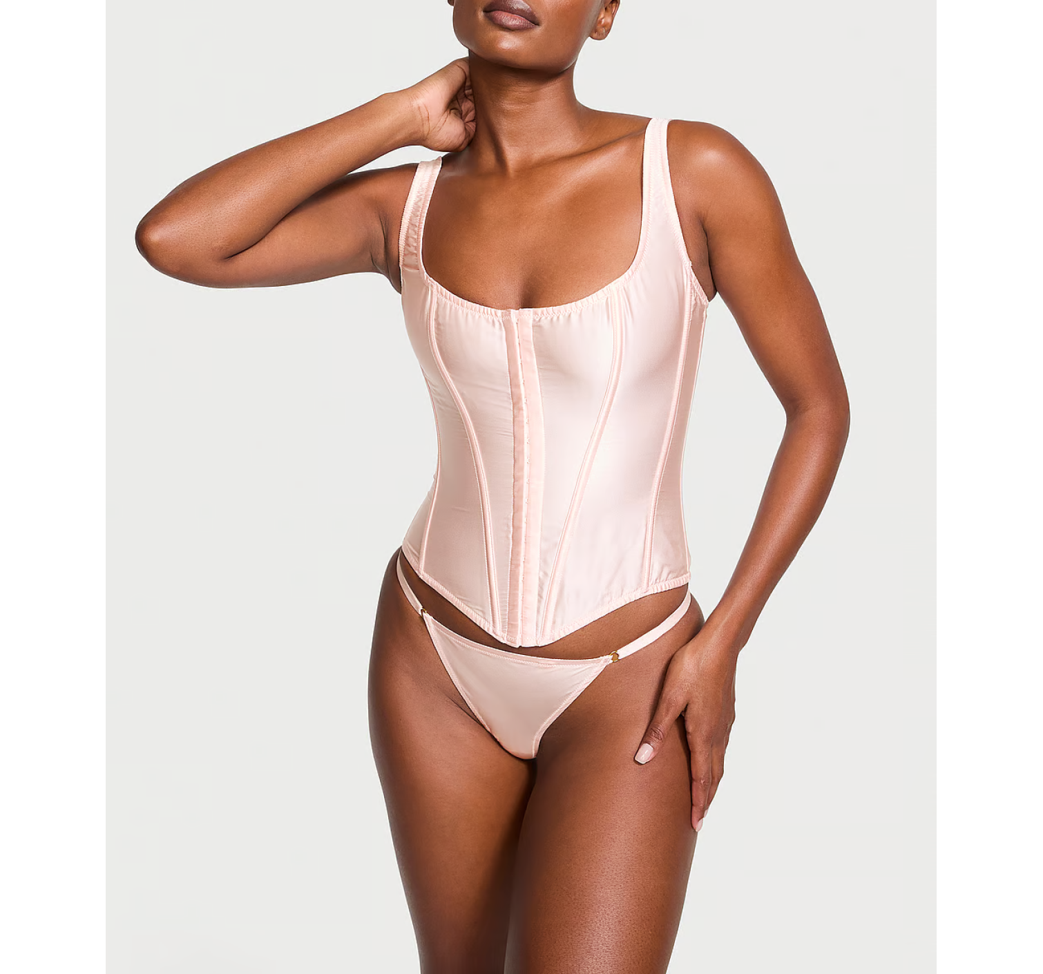 Комплект The Classic Silk Corset Set Pink