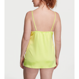 Пеньюар Tease Satin Lace-Trim Mini Slip Citron Glow