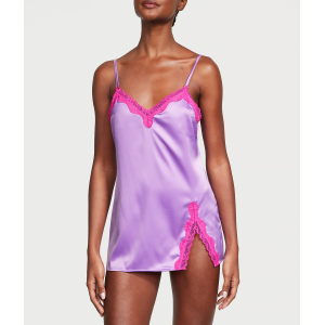 Пеньюар Tease Satin Lace-Trim Mini Slip Purple Paradise