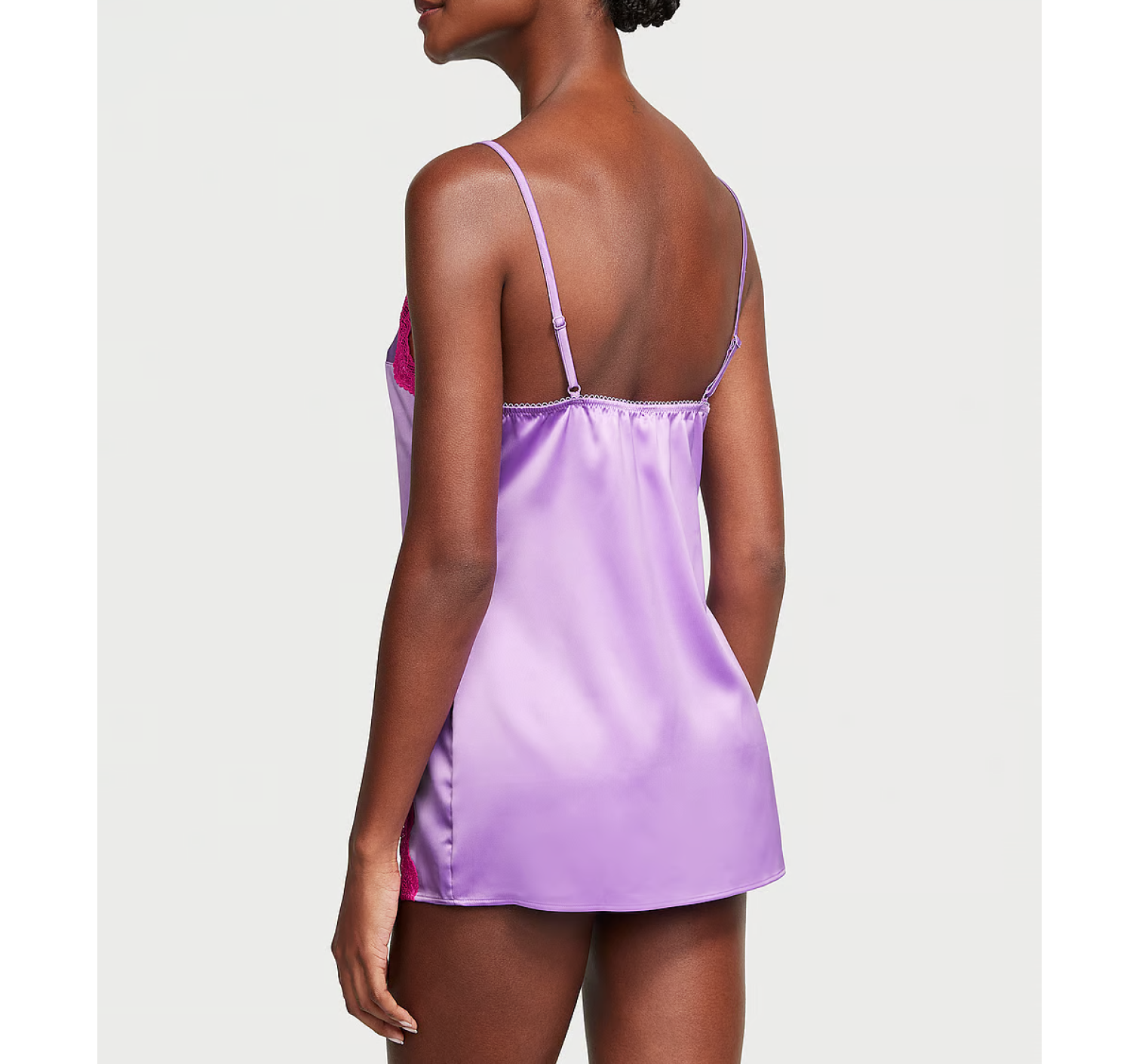 Пеньюар Tease Satin Lace-Trim Mini Slip Purple Paradise