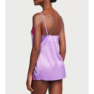 Пеньюар Tease Satin Lace-Trim Mini Slip Purple Paradise