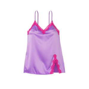 Пеньюар Tease Satin Lace-Trim Mini Slip Purple Paradise