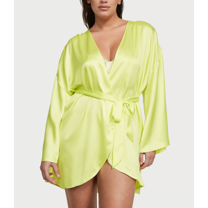 Сатиновий халат Bride Embellished Satin Short Robe Citron Glow
